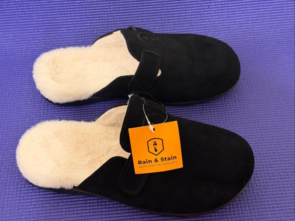 Strive Oslo Women’s Orthotic Clog leather black outdoor/indoor slippers Sz 8-9